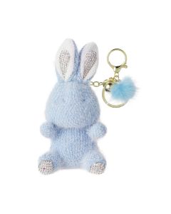 Bling-bling Plush Rabbit Keychain Blue