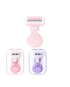 Mini 4 Blade Women?s Razor (with Container)-Pink-One Size