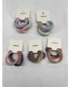 Textured Colored Hair Tie 4pcs