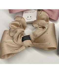 Shiny Solid Color Hair Tie with Bow 1pc