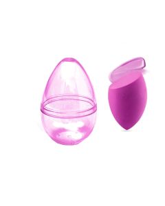 Slanted Makeup Sponge with Transparent Travel Case(Fuchsia)