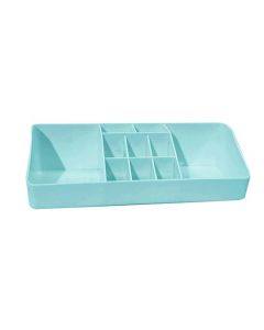 Minimalist Trapezoid Solid Color Storage Box with Divided Sections - blue - Homeware