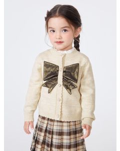 Girl Toddler  bow tie Cardigan