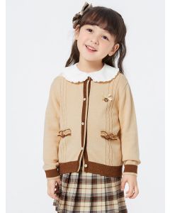 Girl Toddler  color contrast Cardigan