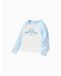 Toddler Girl Round v-neck long-sleeved T-shirt