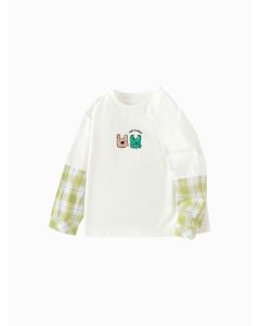 Toddler Boy Round v-neck long-sleeved T-shirt