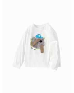 Toddler Boy Round v-neck long-sleeved T-shirt