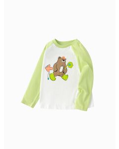 Toddler Boy Round v-neck long-sleeved T-shirt