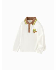 Toddler Boy Lapel long sleeve T-shirt