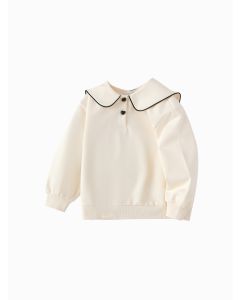 Toddler Girl Splicing collar sweatshirt