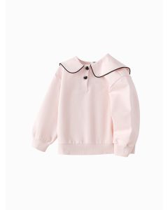 Toddler Girl Splicing collar sweatshirt