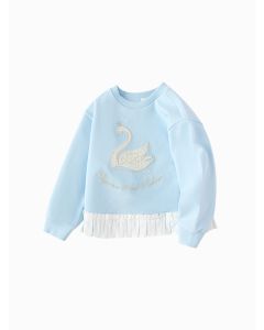 Toddler Girl Splicing collar sweatshirt