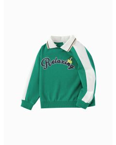 Toddler Boy Splicing collar sweatshirt