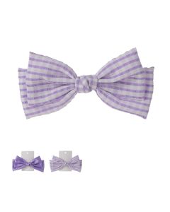 Purple Series Checkered & Solid Color Bowknot Hair Clip 1pc