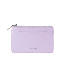 Simple Letters Top Zip Coin Pouch Purple