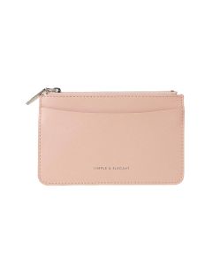 Simple Letters Top Zip Coin Pouch Pink