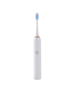 Battery Powered Roman Pillar Design Electric Toothbrush with 3 Heads  Model: BBKH06(White)