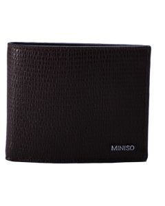 Mens Minimalist Textured Short Wallet Brown