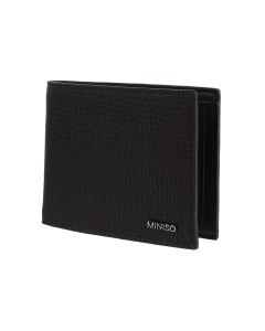 Mens Minimalist Textured Short Wallet Black