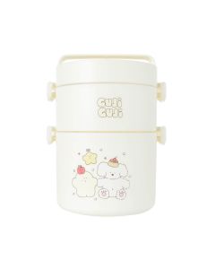 Guji Guji Bread Baking Series Double Layer Bento Box 1700mL White