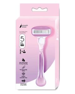 Women's 5-Blade Long-Handle Razor (Purple)-Purple-One Size