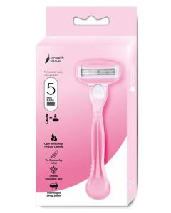 Women's 5-Blade Long-Handle Razor (Pink)-Pink-One Size