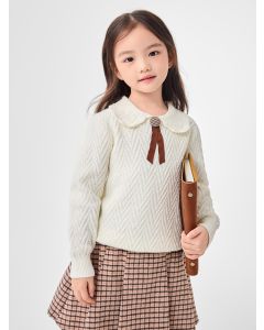 Toddler Girl Lapel Sweater