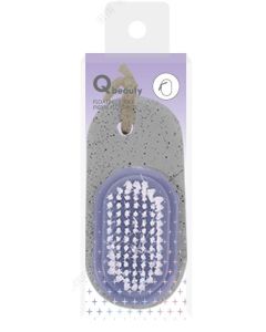 Qbeauty 2-in-1 Pumice Stone with Brush-Blue-One Size