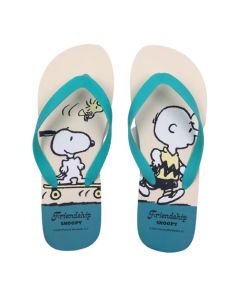 Snoopy Summer Travel Collection Men's Flip-Flops(Beige,43-44)