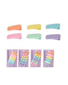 Colorful Series Macaron Color Hair Clip (6 pcs)--One Size