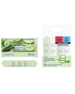 Aloe Wet Wipes (20 Wipes  4 Packs)-Green