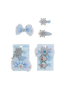 Disney Frozen Collection 2.0 Snowflake Bow Tie Hair Clip (3 pcs)-Blue-One Size