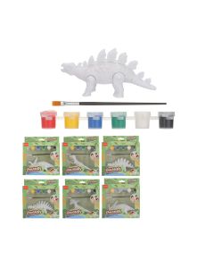 Dinosaur Series Coloring Dinosaur (6 Colors, 1 Brush) (6 Assorted Models)-Multi