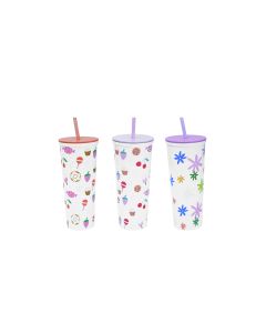 Summer Prints Series Stainless Steel Tumbler with Straw (800mL)