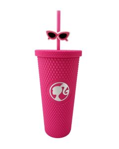 Barbie Collection Studded Tumbler With Straw (700Ml)-Pink-One Size