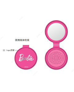 Barbie Collection Foldable Mirror & Brush-Pink-One Size