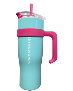 Solid Color Steel Tumbler with Straw (1600mL)(Mint Green)