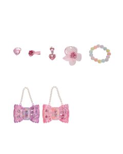 Flower Hair Accessories & Jewelry Set with Bow-Tie Container