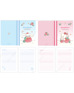 Sanrio characters Strawberry Collection A5 Stitch-bound Book 28 Sheets(2 Models)-Blue/Pink-One Size