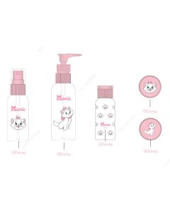 Disney Cat Collection Travel Bottles Set 5 pcs (Marie)-Pink-One Size