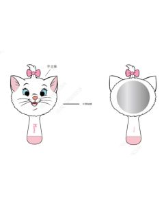 Disney Cat Collection Handheld Mirror (Marie)-Pink-One Size