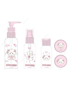 MIKKO Collection Travel Bottles Set 5 pcs (Mousse)-Pink-One Size