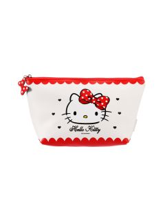 Hello Kitty Bow Trapezoid Cosmetic Bag-Red-One Size