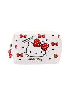 Hello Kitty Bow Cosmetic Bag-White-One Size