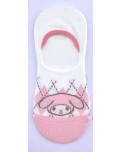 Sanrio characters Checkered No-Show Socks (1 Pair)(My Melody)