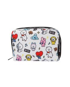 Bt21 Collection Cosmetic Bag(All Over Print)-White-One Size