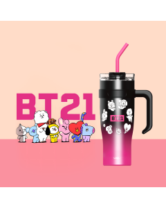 BT21 Collection Single Wall Steel Tumbler with Handle (1.6L)(Pink)-Pink-One Size