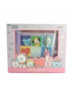 Bt21 Collection Purple Stationery Set (80Sheet Wirebound Book,Gel Pen, Stickers)-Multi-One Size