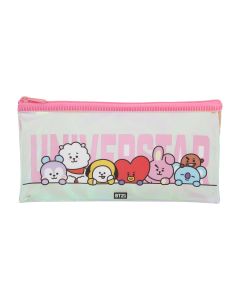 Bt21 Collection Pvc Stationery Case (20*10Cm)-Pink-One Size