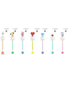 BT21 Collection Spring Shaking Ballpoint Pen (7 Assorted Models) PDQ-Multi-One Size